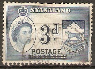 Nyasaland 1963 3d Blue. SG191